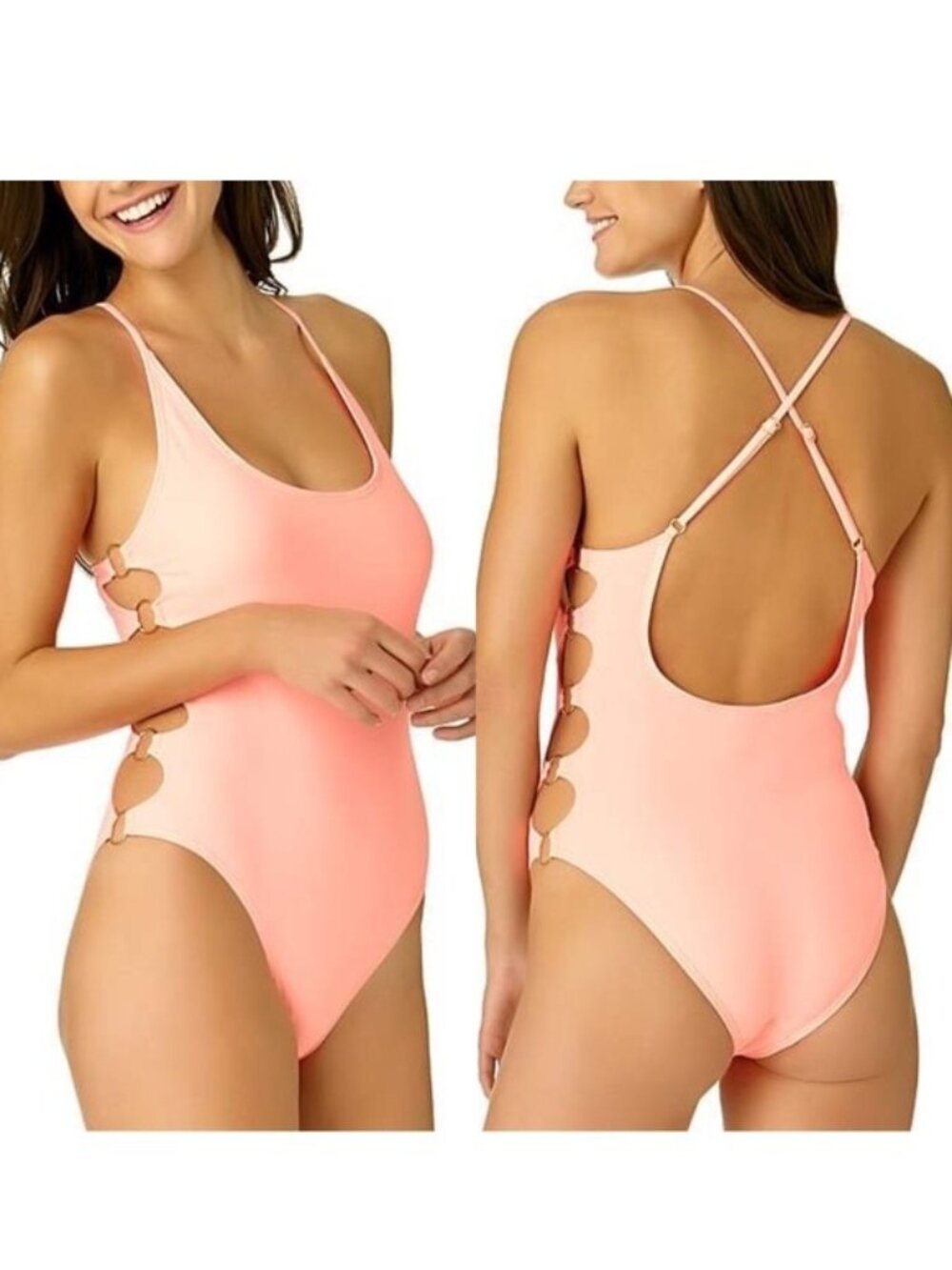 California Sunshine | Pink Cutout One-Piece Swimsuit | Size Medium